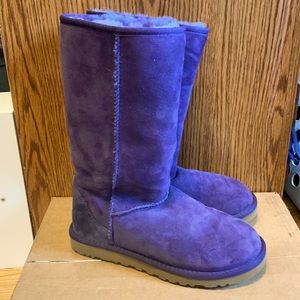 Tall dark purple UGG boots